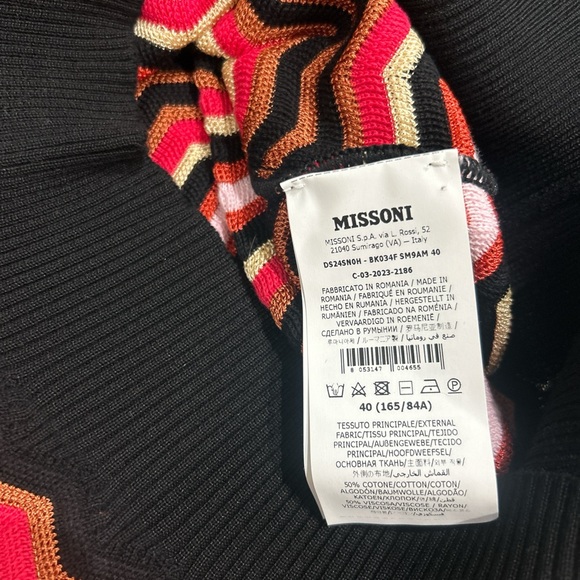 Missoni zig zag chevron polo top in black red - Picture 5 of 8